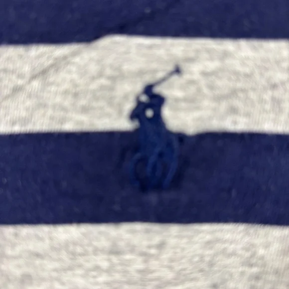 Polo Ralph Lauren, Striped T-Shirt, Gray and Dark Blue, Crew Neck, - Picture 4 of 11